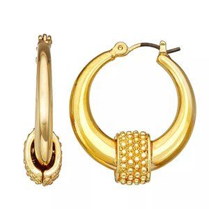 Gold-Tone Channel Hoop Earrings